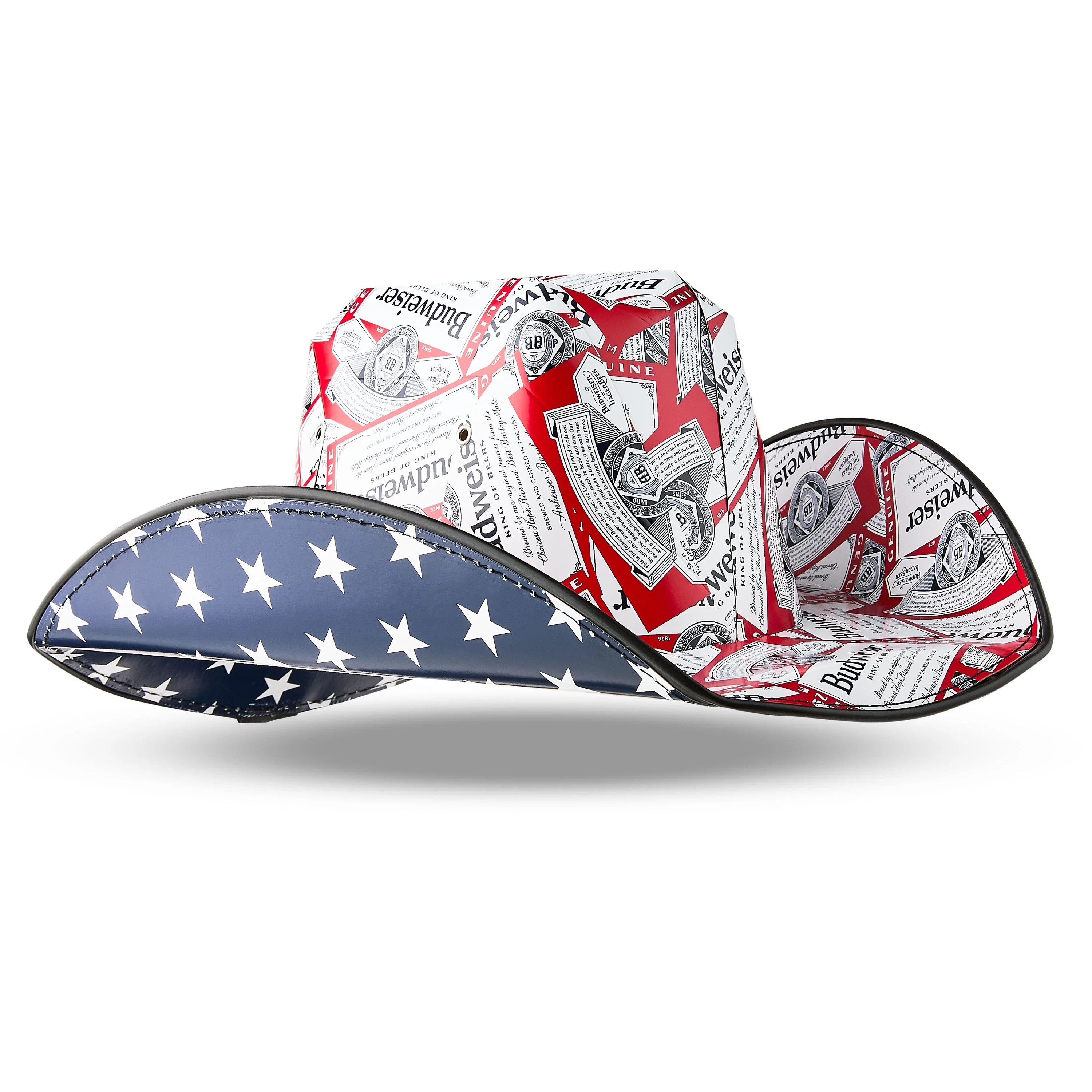 Budweiser Beer Label Cardboard Cowboy Hat in Red, Adult Unisex Party Accessory | Walmart (US)