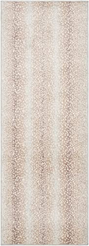 BoutiqueRugs Pointblank Animal Print Antelope Runner Rug - Contemporary Leopard Print Carpet for Hallway, Kitchen - Tan, Brown, Taupe, Cream - 2'7" x 10' Runner Rug | Amazon (US)