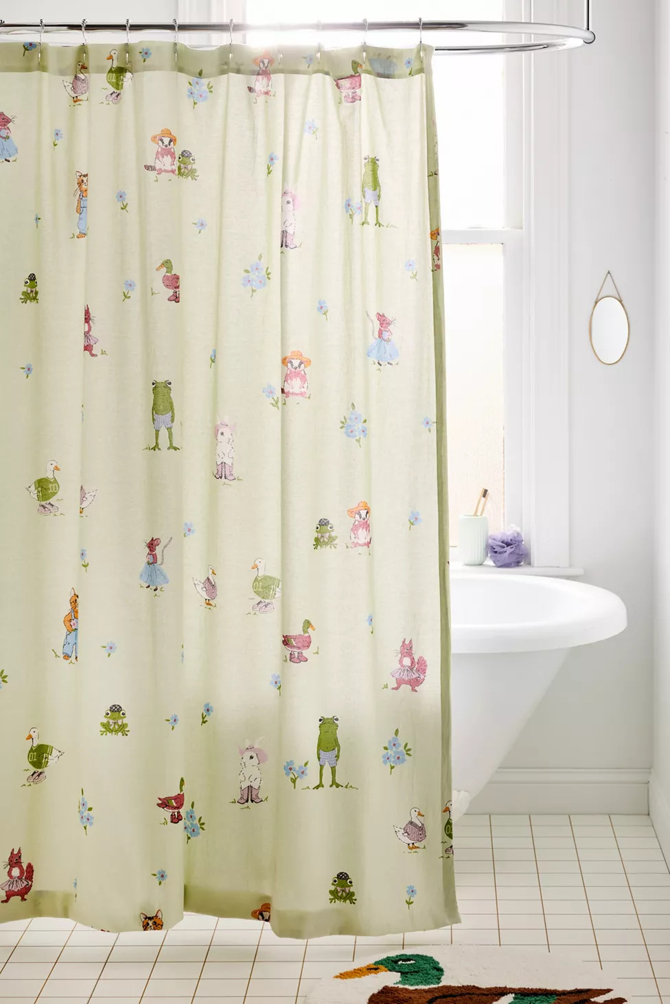 Party Animals Patterned Shower Curtain | Urban Outfitters (US and RoW)
