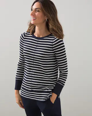 Waffle Knit Stripe Tunic | Chico's