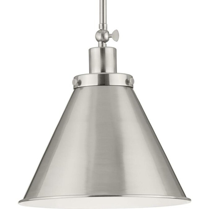 Progress Lighting Hinton Brushed Nickel Farmhouse Cone Pendant Light Lowes.com | Lowe's