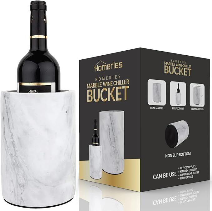 Homeries Marble Wine Chiller Bucket - Wine & Champagne Cooler for Parties, Dinner – Keep Wine &... | Amazon (US)