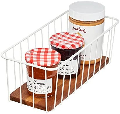 iDesign The Ría Safford Collection Pantry Wire Basket with Acacia Wood, 14" x 6" x 5" | Amazon (US)