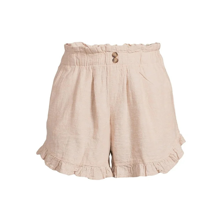 Time and Tru Women's Linen Blend Shorts - Walmart.com | Walmart (US)