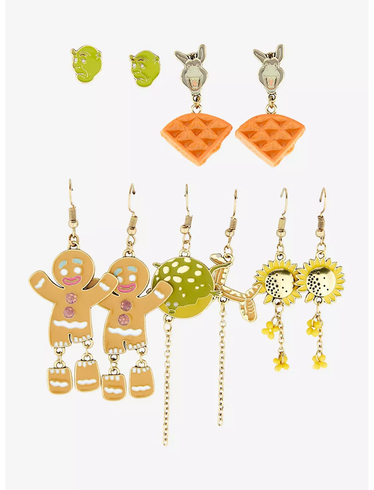 DreamWorks Shrek Donkey, Gingy, and Shrek Earring Set — BoxLunch Exclusive | BoxLunch