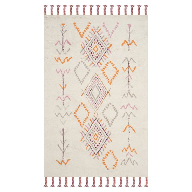 SAFAVIEH Casablanca Tiana Southwestern Shag Area Rug, Ivory/Multi, 5' x 8' - Walmart.com | Walmart (US)