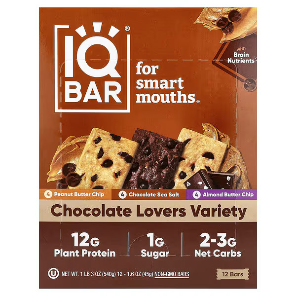IQBAR, Plant Protein Bar, Chocolate Sea Salt, 12 Bars, 1.6 oz (45 g) Each | iHerb