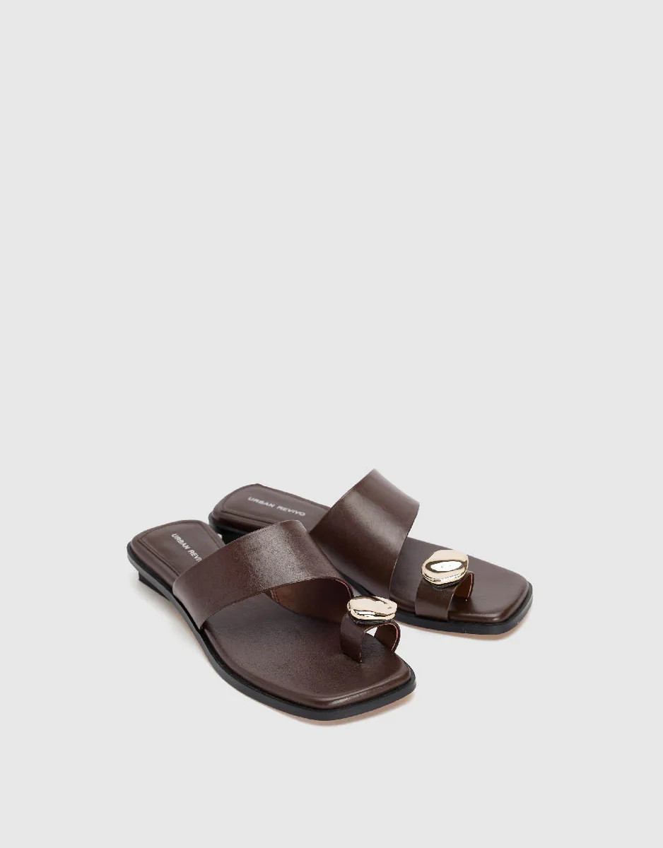 Vegan Leather Square Toe Slippers | Urban Revivo