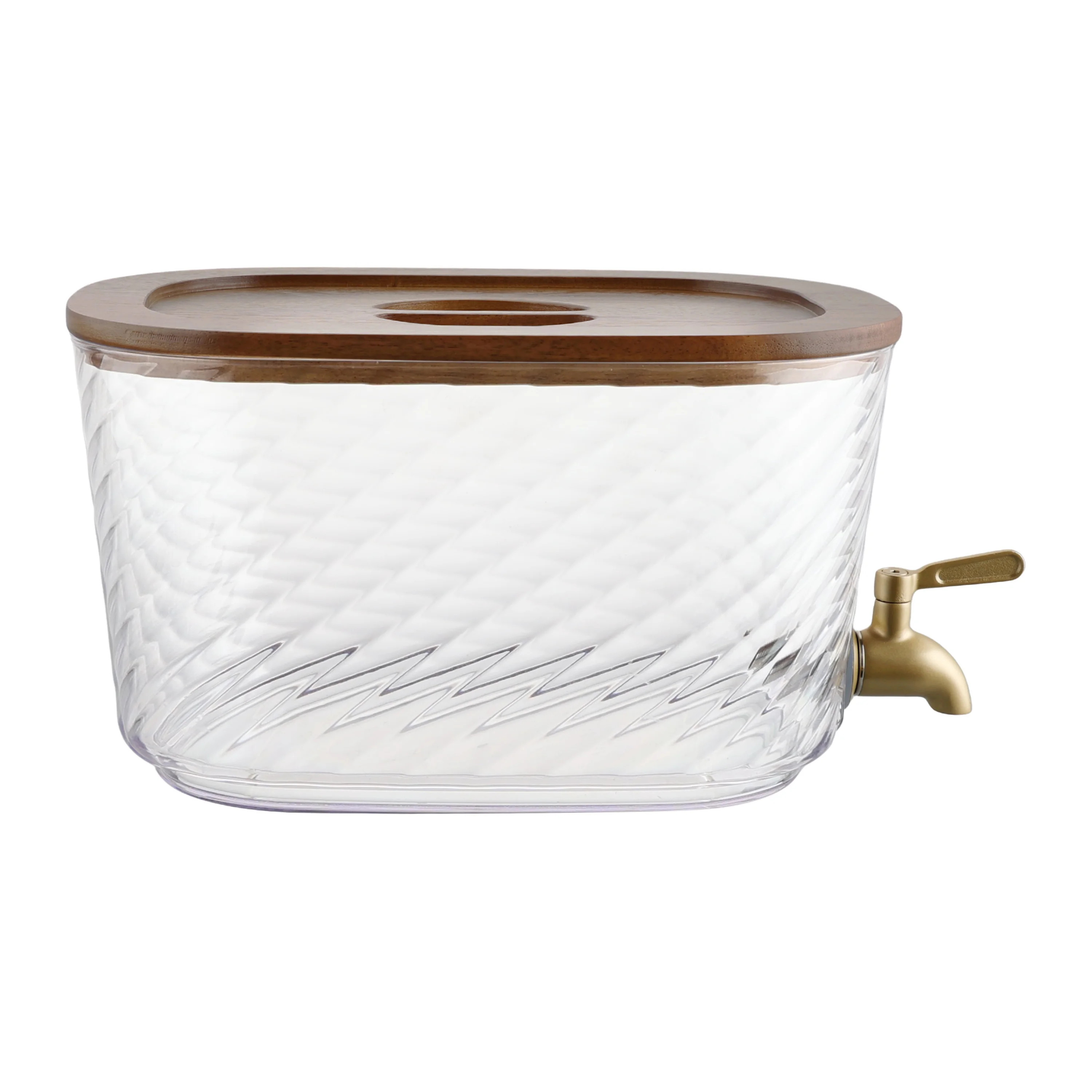 Beautiful 1.5-Gallon Acrylic Swirl Stackable Dispenser with Wood Lid, Clear by Drew Barrymore | Walmart (US)