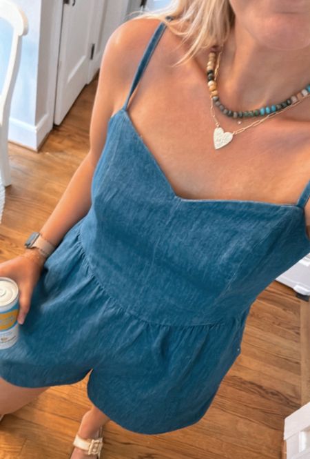 Denim romper! Country concert outfit / summer outfit / travel outfit 

#LTKFestival #LTKSeasonal #LTKMidsize