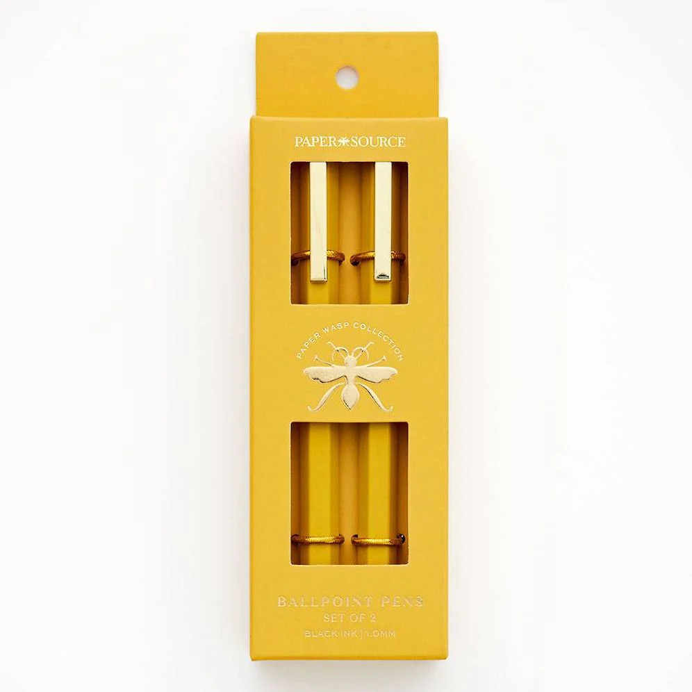 Paper Wasp Mustard Ballpoint Pen S/2 - Limited Edition | Paper Source