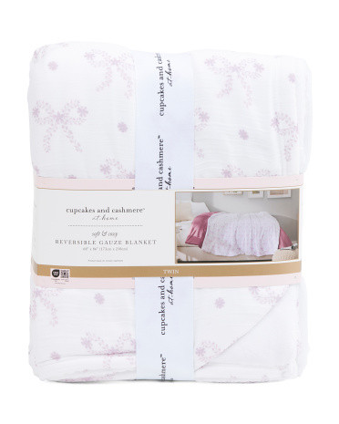 Bows Reversible Gauze Blanket | TJ Maxx