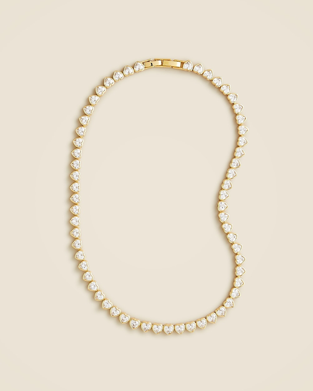 Heart cubic zirconia bezel-set tennis necklace | J. Crew US