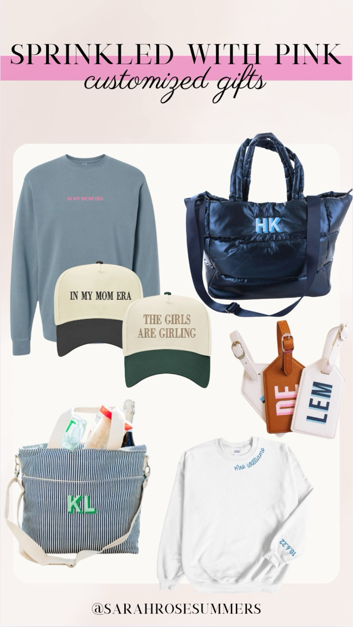 Sprinkled with Pink customized gifts on sale for Black Friday. Shop small business Saturday. Custom sweatshirts, custom trucker hats, custom bags. Great gifts for her. 

#LTKGiftGuide #LTKTravel #LTKSaleAlert