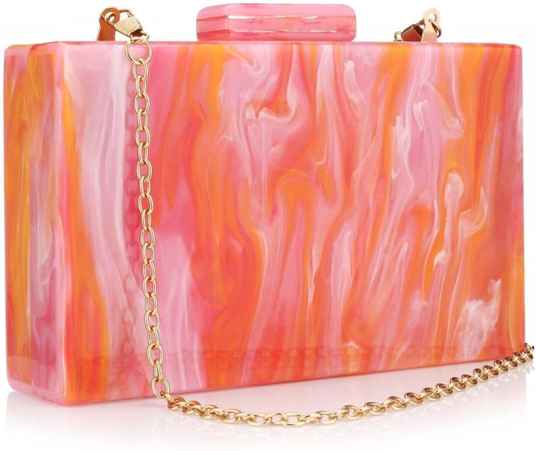 Acrylic Handbags for Women Malachite Green Acrylic Evening Bag Unique Square Bag for Lady Evening... | Amazon (US)