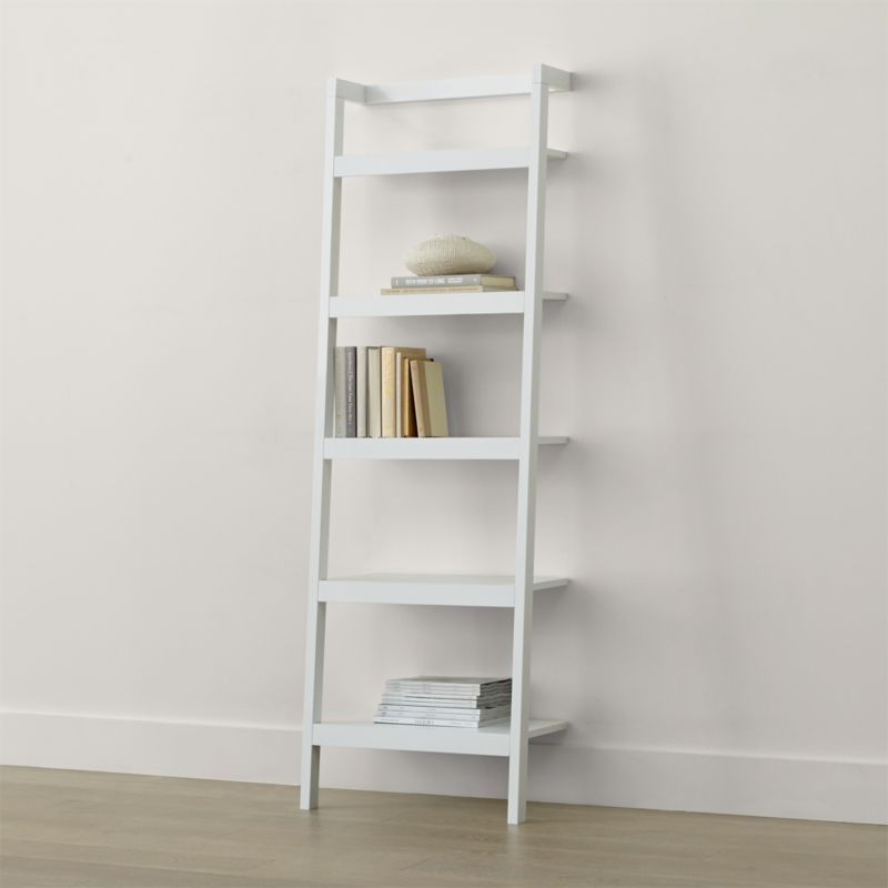 Sawyer White Leaning 24.5" Bookcase | Crate & Barrel
