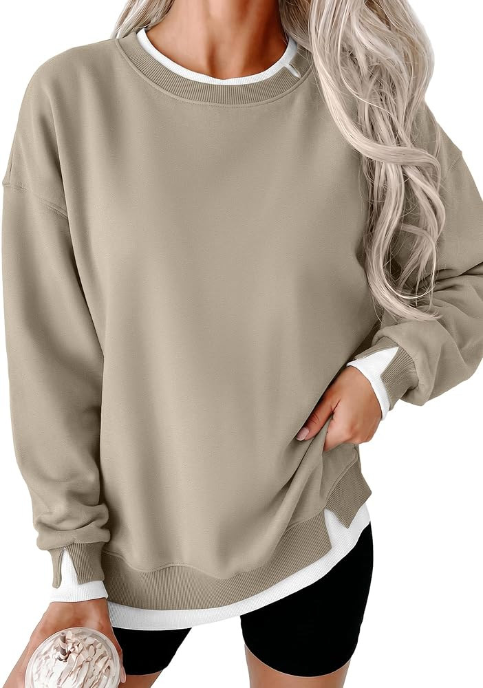 ANRABESS Women's Oversized Sweatshirts Crew Neck Fall Pullover Tops | Amazon (US)