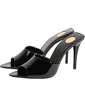 keleimusi Women's Leopard Print Pointed Toe Stiletto Heel Slide Sandals Open Toe High Heel Sandal... | Amazon (US)