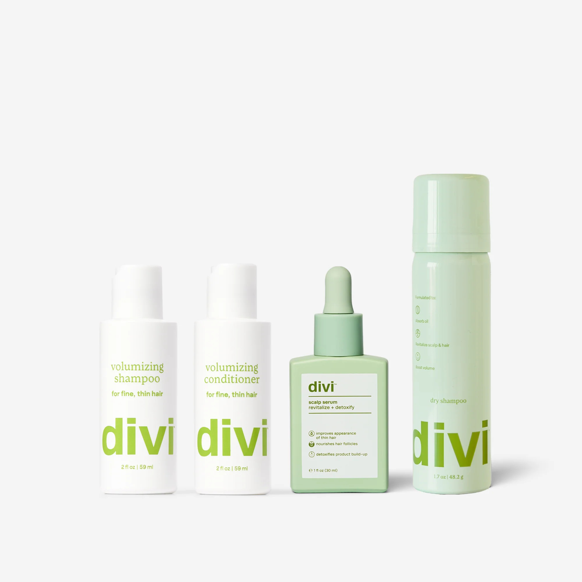 Travel-Sized Volume Rescue Trio | Mini Volumizing Shampoo, Conditioner & Dry Shampoo | Divi Official