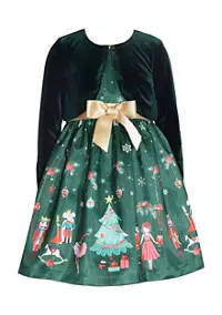 Bonnie Jean Girls 7-16 Velvet Cardigan and Nutcracker Dress | Belk