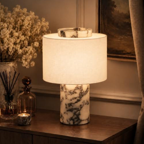 Cordless Marble Table Lamp with Natural Veining Decorative Ambient Lamp | Amazon (US)