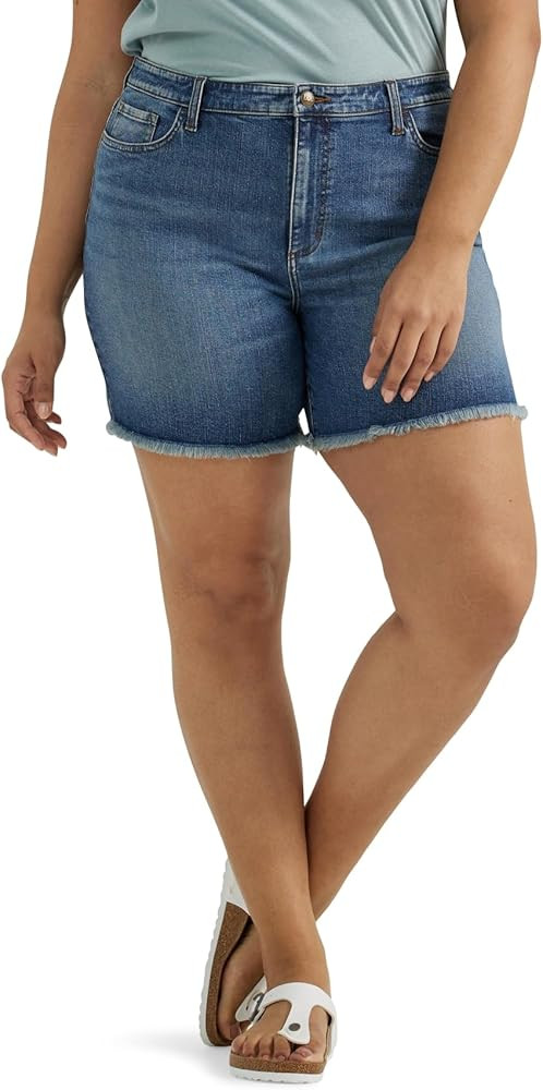 Lee Women's Plus Size Legendary Cut-Off Denim Short | Amazon (US)