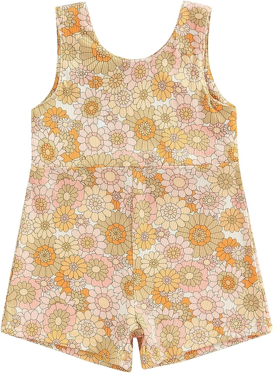 Toddler Baby Girl Romper Shorts Playsuit Daisy Rainbow Printed Sleeveless Jumpsuit Infant Cute Su... | Amazon (US)
