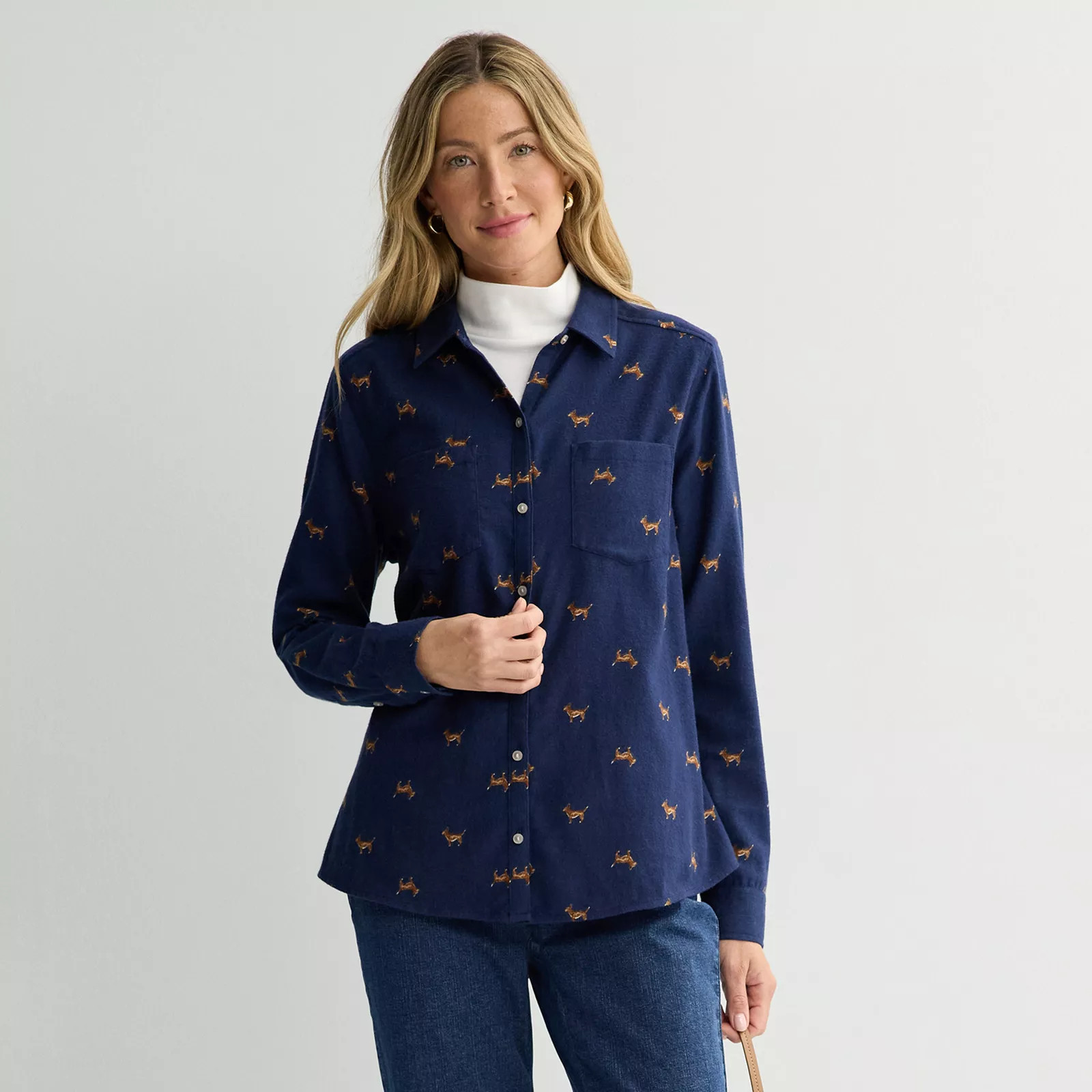 Women's Croft & Barrow® The Extra Soft Plaid Flannel Shirt, Size: Large, Warm Plaid | Kohl's