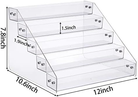 Kihor Tiered Spice Rack Acrylic, Spice Rack Shelf Seasoning Organizer for Countertop, Cabinet, Pa... | Amazon (US)