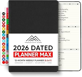 Dated, 2026 Planner, 8.5" x 11" - The Productivity Planner to Achieve Your 2026 Goals - Planner 2... | Amazon (US)