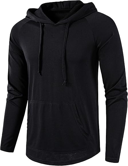 SIR7 Men's Gym Workout Active Long Sleeve Pullover Lightweight Hoodie Casual Hooded Sweatshirts | Amazon (US)
