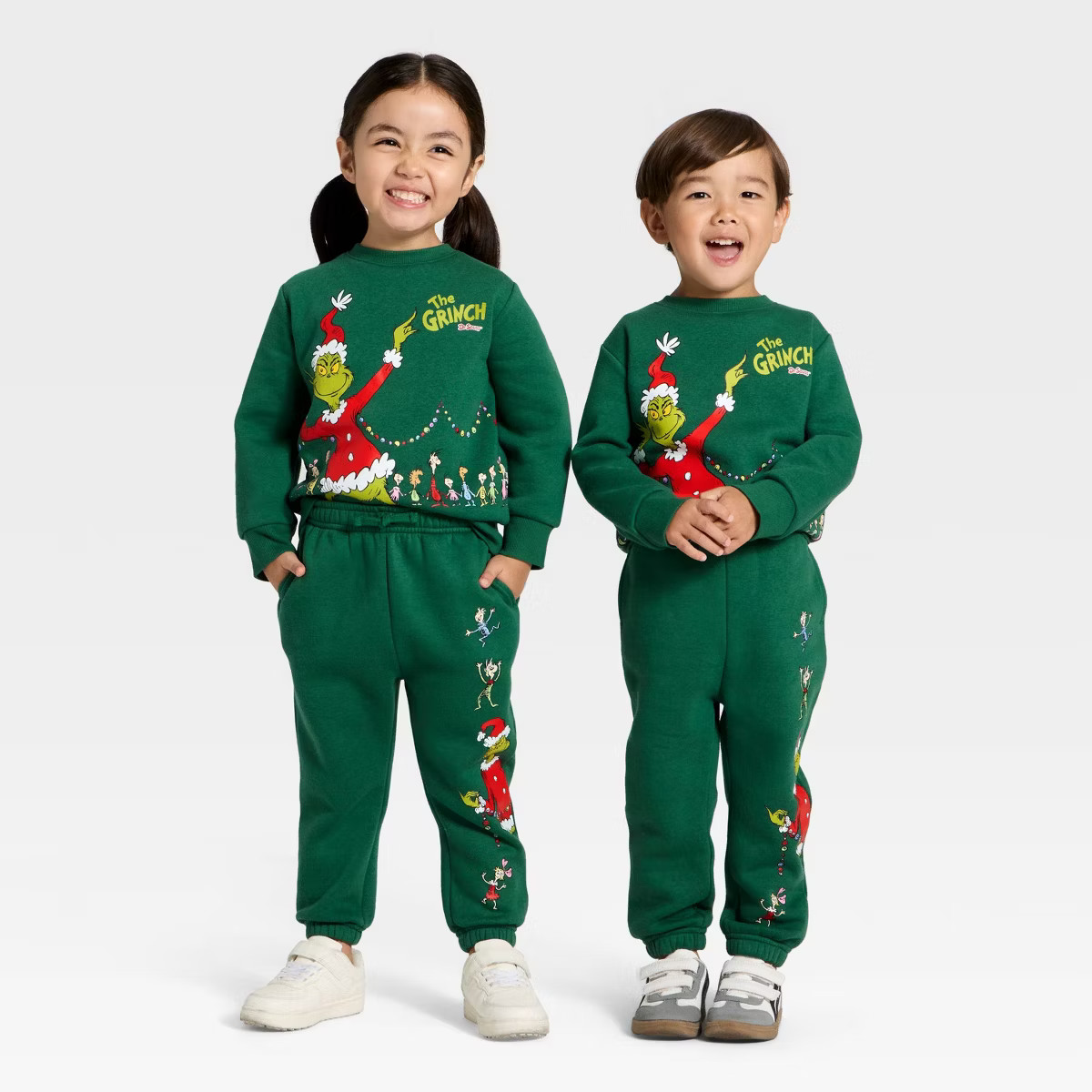 Toddler The Grinch Fleece Joggers - Dark Green | Target