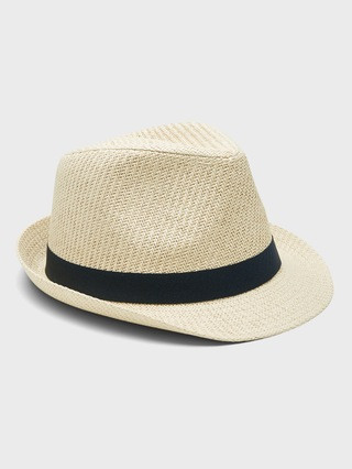 Herringbone Straw Fedora | Banana Republic (US)