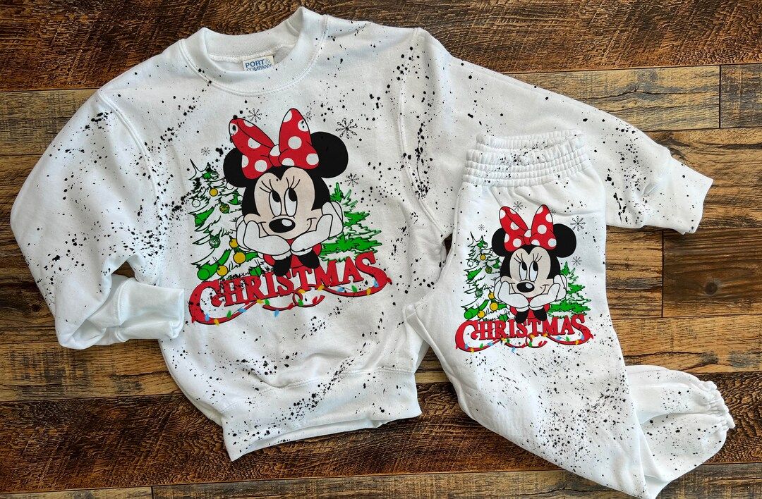 mickey christmas kids sweatshirt, toddler christmas disney long sleeve, christmas disney sweatpants | Etsy (US)
