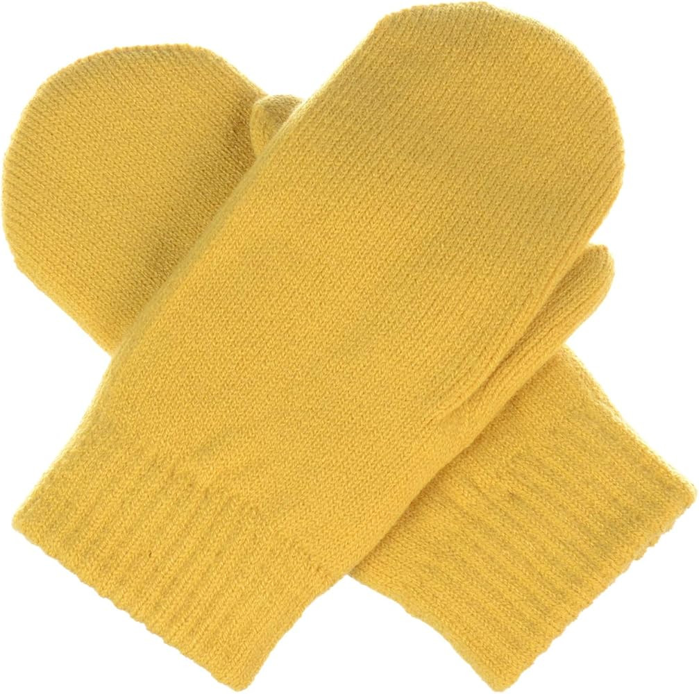 Be Your Own Style BYOS Unisex Winter Toasty Warm Solid Glitter Fleece Lined Knit Mitten Gloves | Amazon (US)