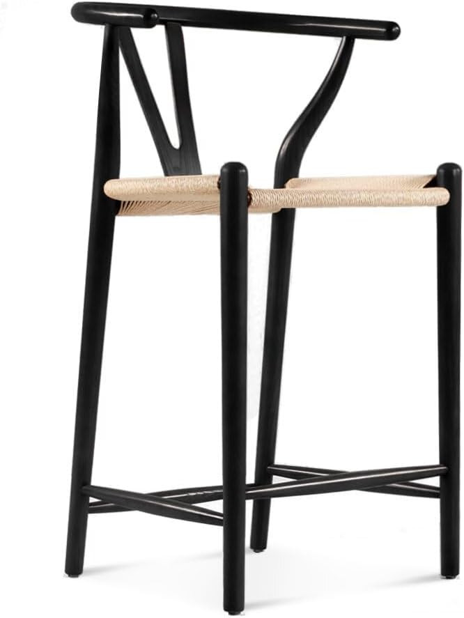 Modern Dining Chairs,Wishbone Counter Stool,Sturdy Ash Construction,Natural Finish,Elegant Americ... | Amazon (US)