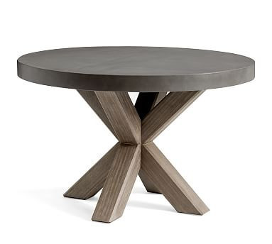 Abbott Concrete & FSC® Acacia Round 48" Dining Table, Gray | Pottery Barn (US)