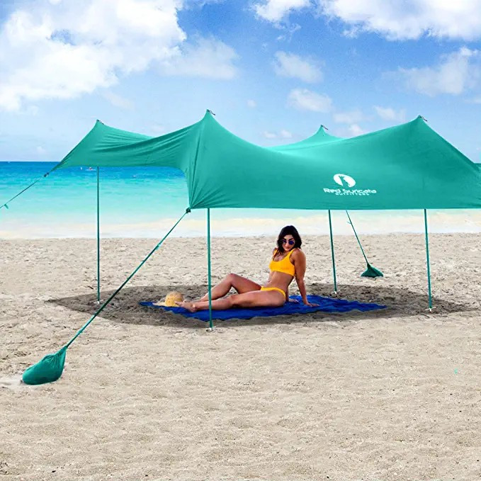 Red Suricata Family Beach Tent & Beach Canopy, UPF50 Sun Beach Shade, Sunshade with 4 Aluminum Po... | Amazon (US)