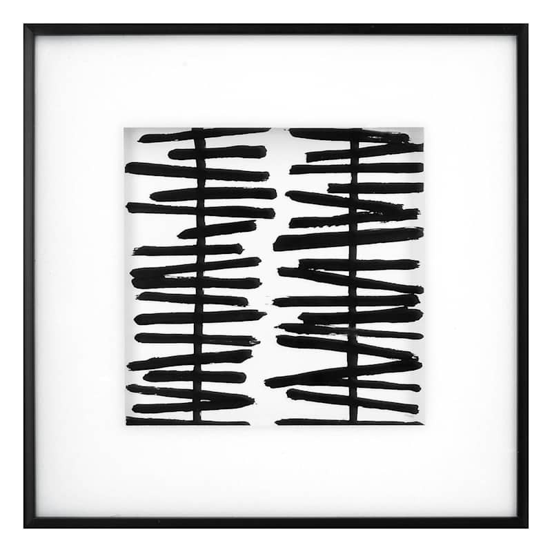 Crosby St. Glass Framed Lines Meet Curves Wall Art, 16" | At Home
