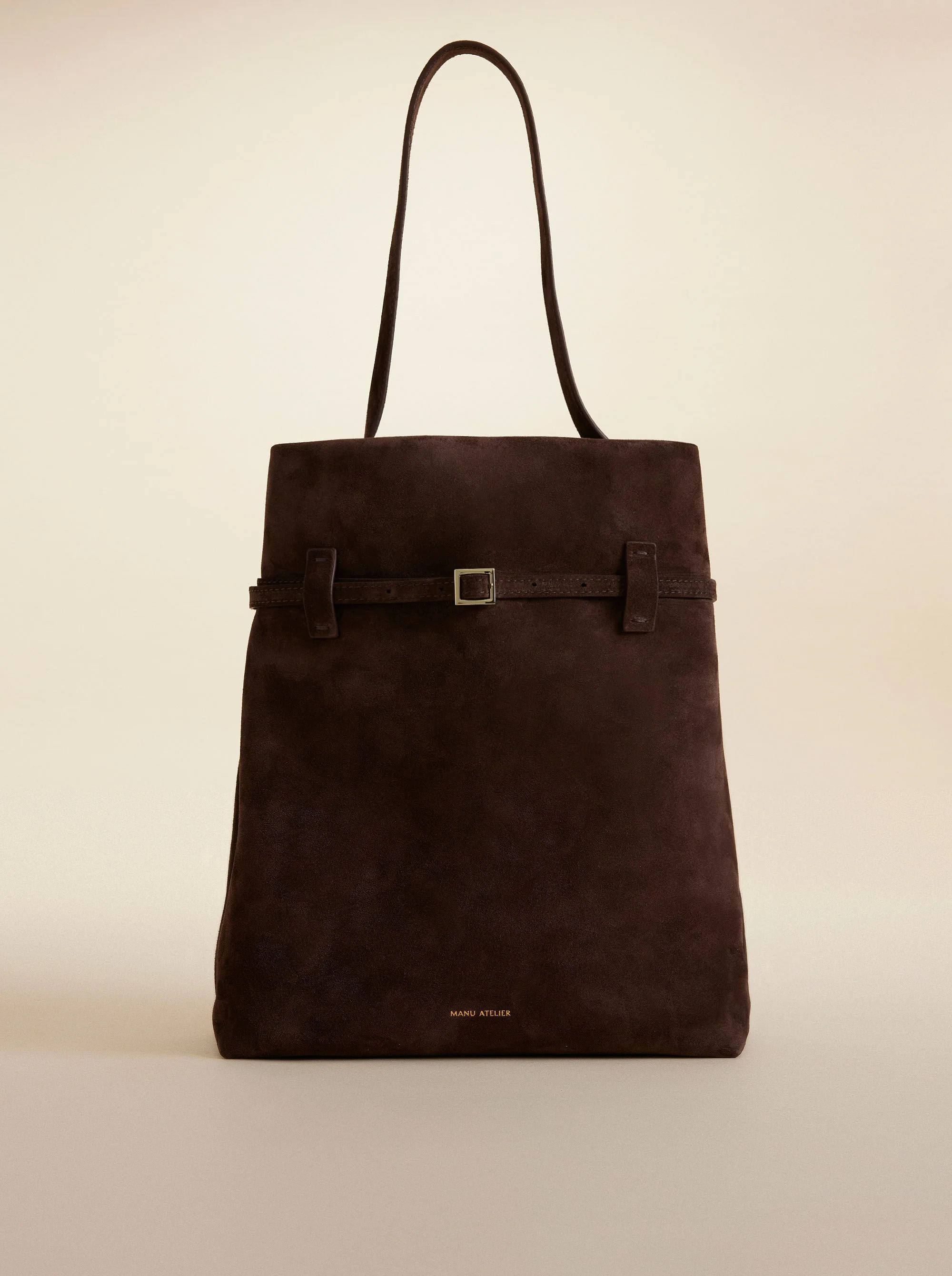 Tote du Jour Deep Brown Suede | Manu Atelier
