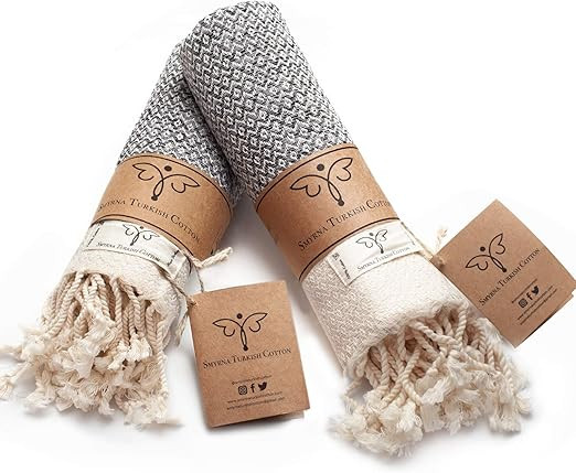 Smyrna Original Turkish Hand Towels Set of 2 | 100% Cotton, 16 x 40 Inches | Decorative Bathroom ... | Amazon (US)
