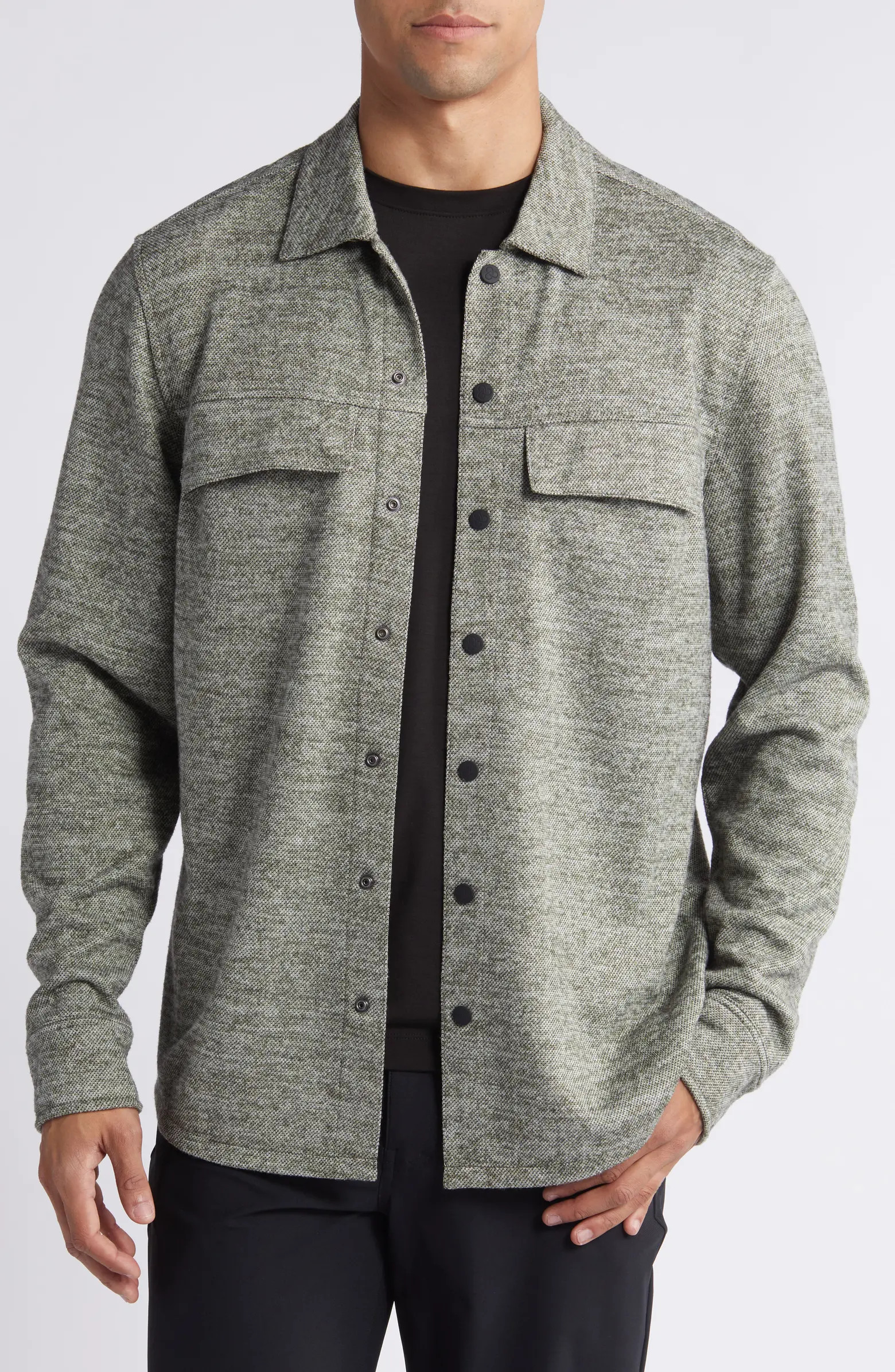 Zella Wanderlust Knit Shirt Jacket | Nordstrom | Nordstrom