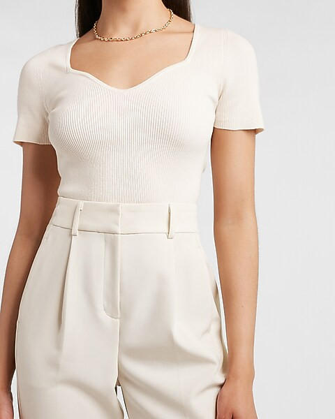 Body Contour Sweetheart Neckline Sweater | Express