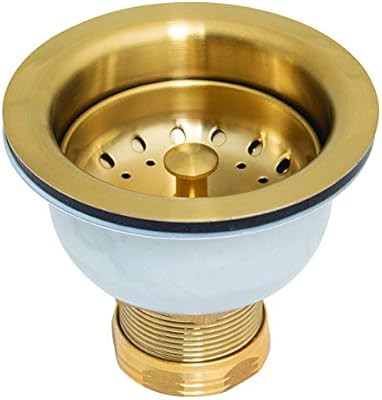 Speakman S-3471-BRB Kitchen Deep Dish Posi-Lock Assembly Round Drain, Aged Brass | Amazon (US)