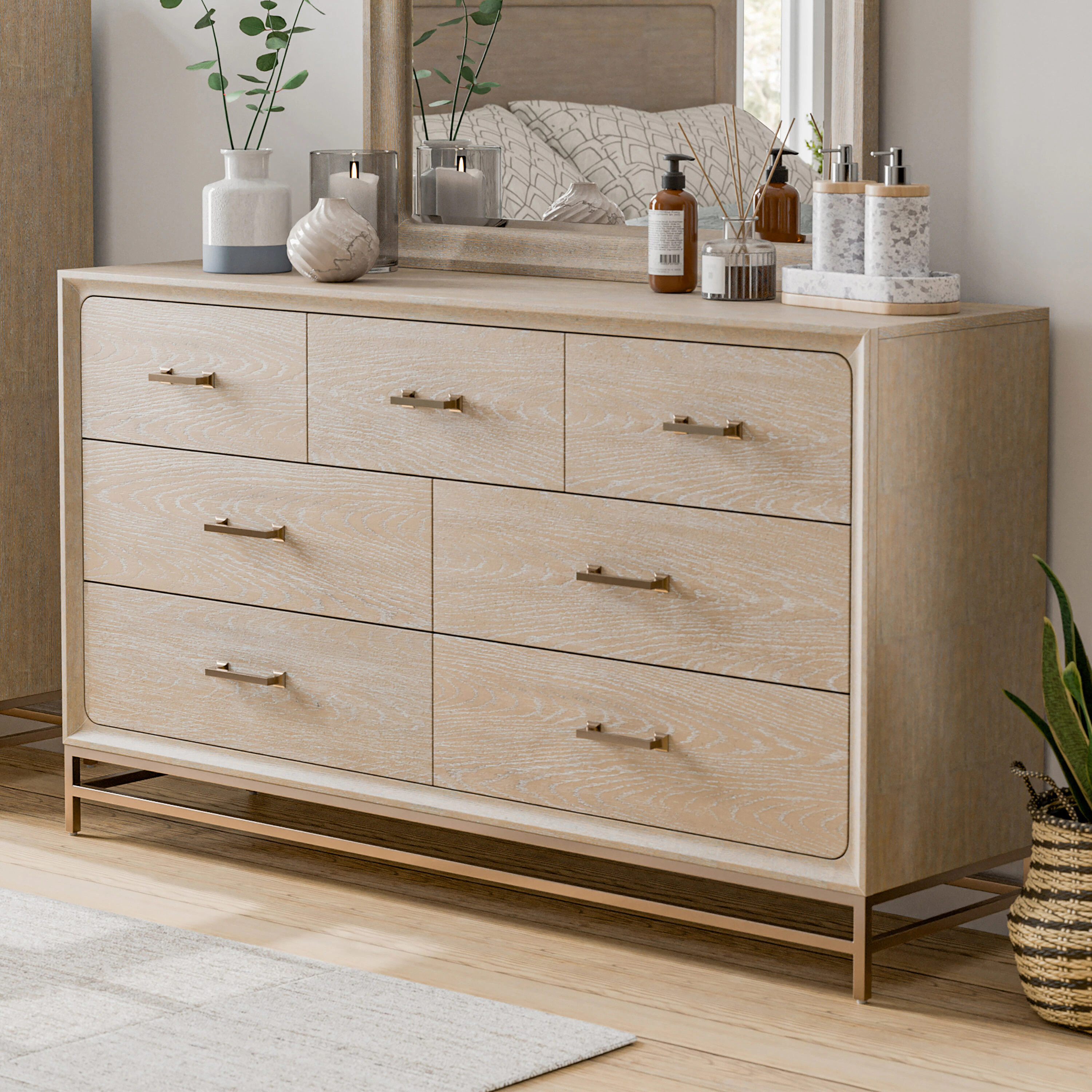 Furniture of America Lena Light Oak 7-Drawer Standard Dresser in Brown | IDF-7369AK-D | Lowe's