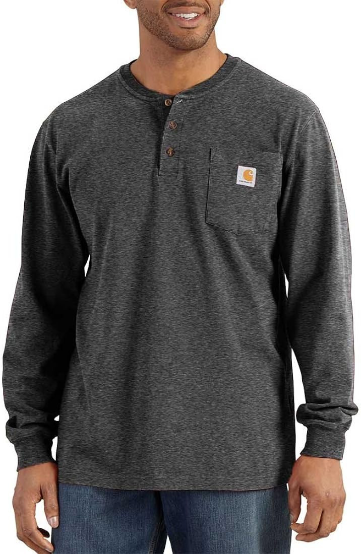 Carhartt Men's Loose Fit Heavyweight Long-Sleeve Pocket Henley T-Shirt | Amazon (US)