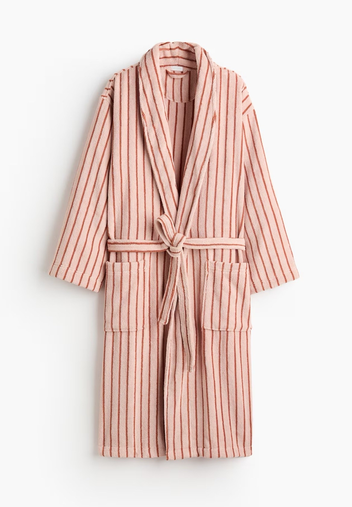 Blush pink striped bathrobe 

#LTKSeasonal