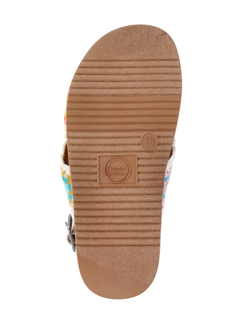 Wonder Nation Little and Big Girls Crossover Sandals | Walmart (US)