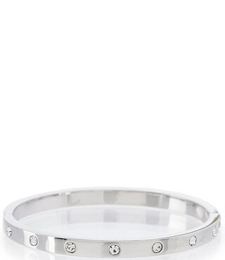 Set in Stone Hinged Gold-Plated Bangle Bracelet | Dillard's
