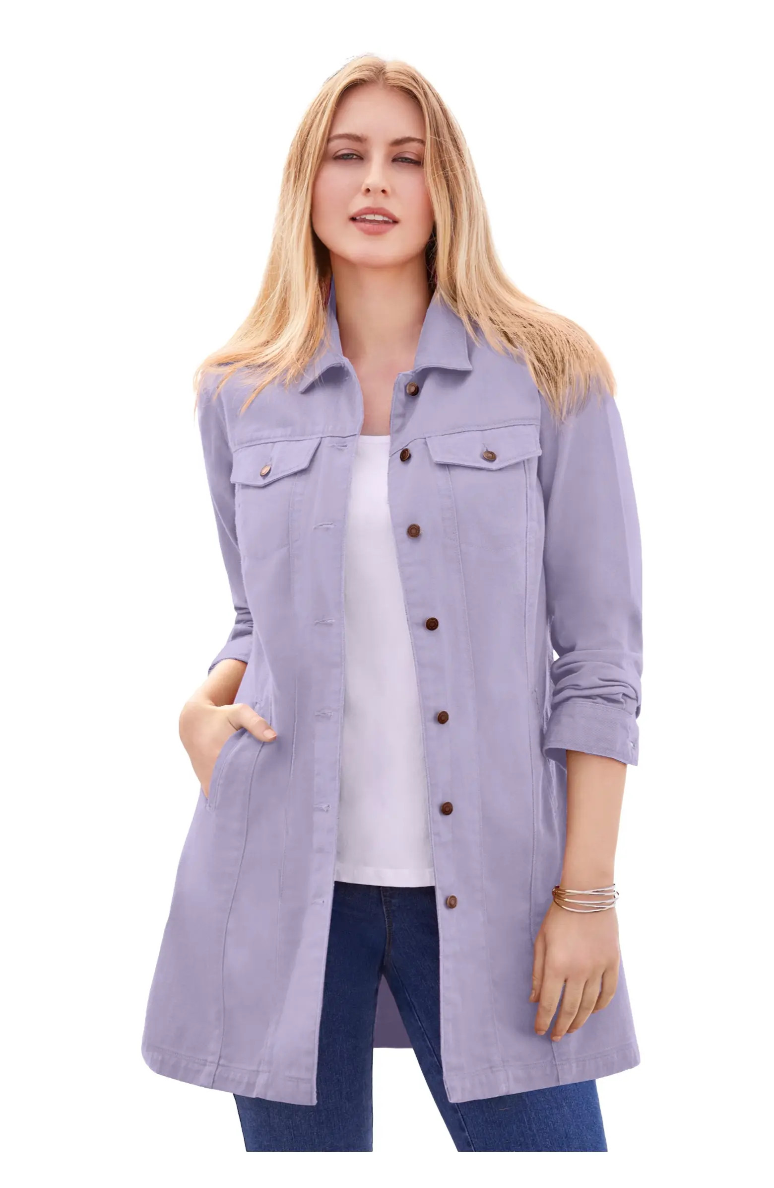 Jessica London Long Denim Jacket | Nordstrom | Nordstrom